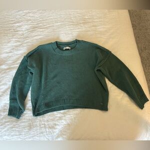 Hollister Green Knit Cropped Sweater